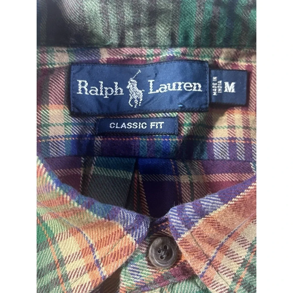 Polo Ralph Lauren SOFT Cotton Button-Down Flannel Shirt Long Sleeve Size Medium!